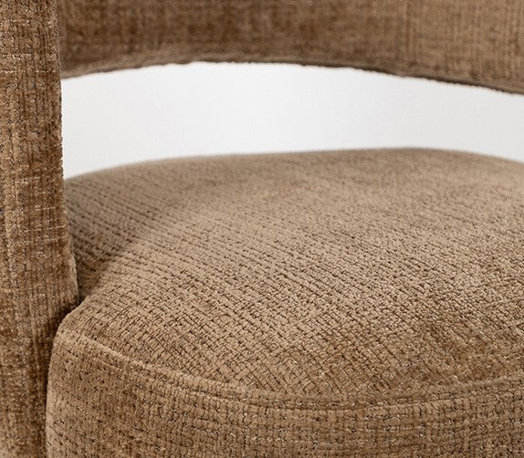 Chaise de salle à manger Bruce - pied pivotant 360 - Cremona - Cannelle - NW