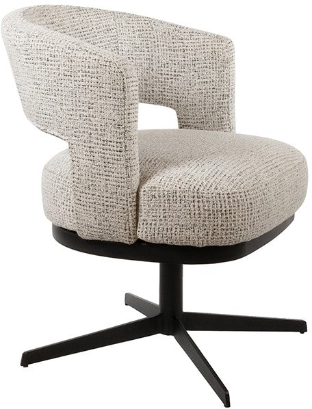 Chaise de salle à manger Bruce - pied pivotant 360 - Coco/Salt 'n Pepper - NW