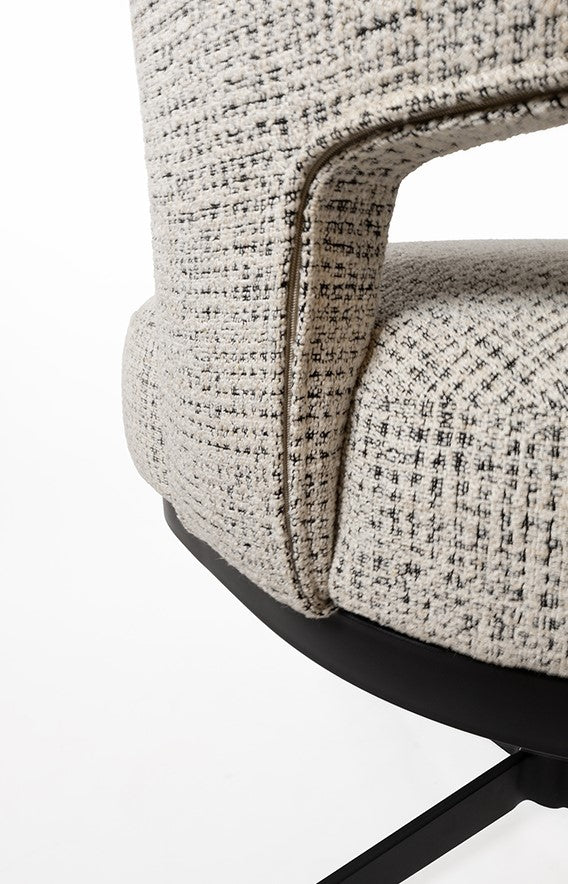 Chaise de salle à manger Bruce - pied pivotant 360 - Coco/Salt 'n Pepper - NW