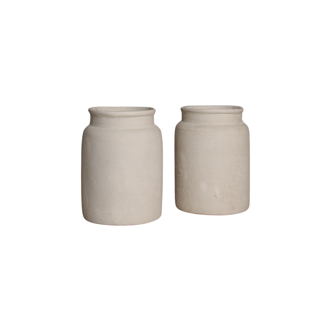 Krijtkleurige decoratieve vaas Mandore M - RAW