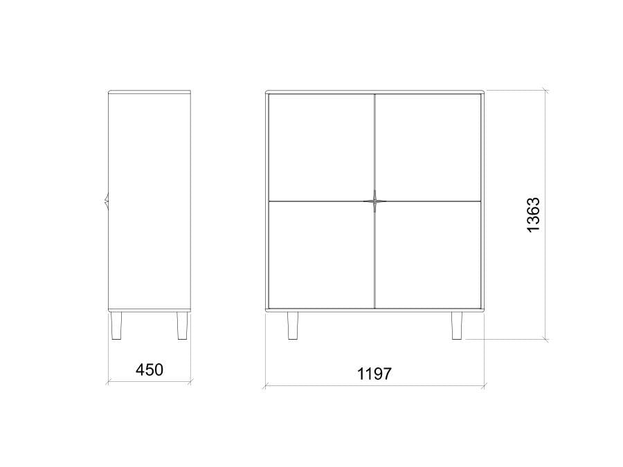 Barkast Sento 4-deurs eik (4 kleuren) - THS