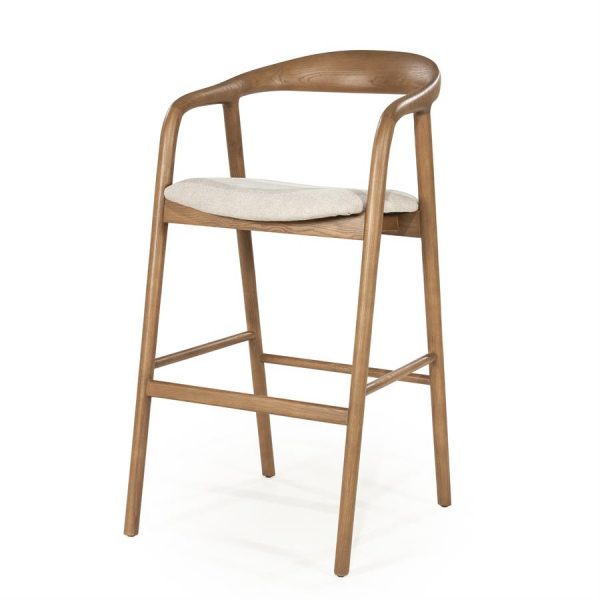 Hippe barstoel Rayven lichtbruin essenhout - Eleo