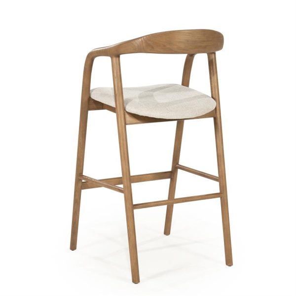 Hippe barstoel Rayven lichtbruin essenhout - Eleo