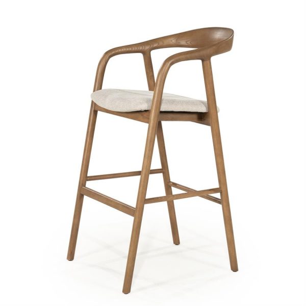 Hippe barstoel Rayven lichtbruin essenhout - Eleo