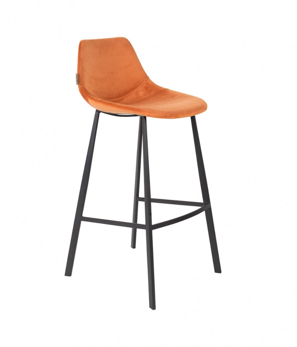 Barstoel Franky: petrol, zwart, grijs, cognac, roze of oranje - DB