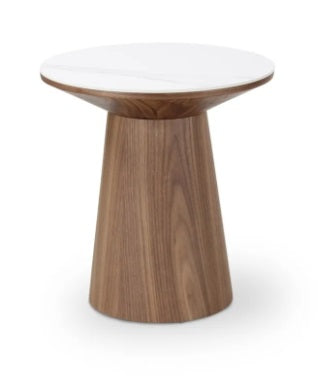 Bijzettafel Clarice 48 keramiek/eik naturel of walnoot - VDC
