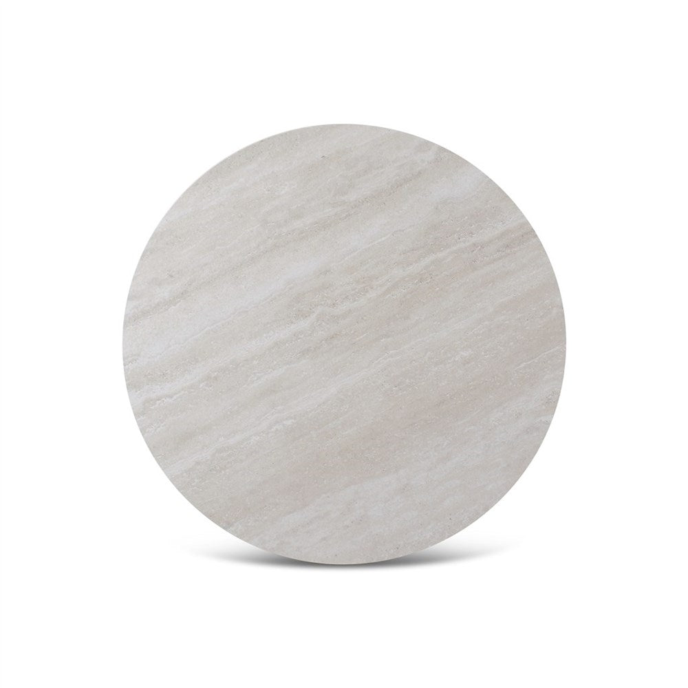 Outdoor bijzettafel Mikos 55 sintered stone travertin, alu topo - VDC