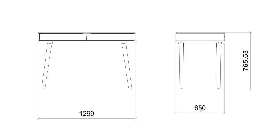 Bureau Sento 130 en chêne (4 couleurs) - THS