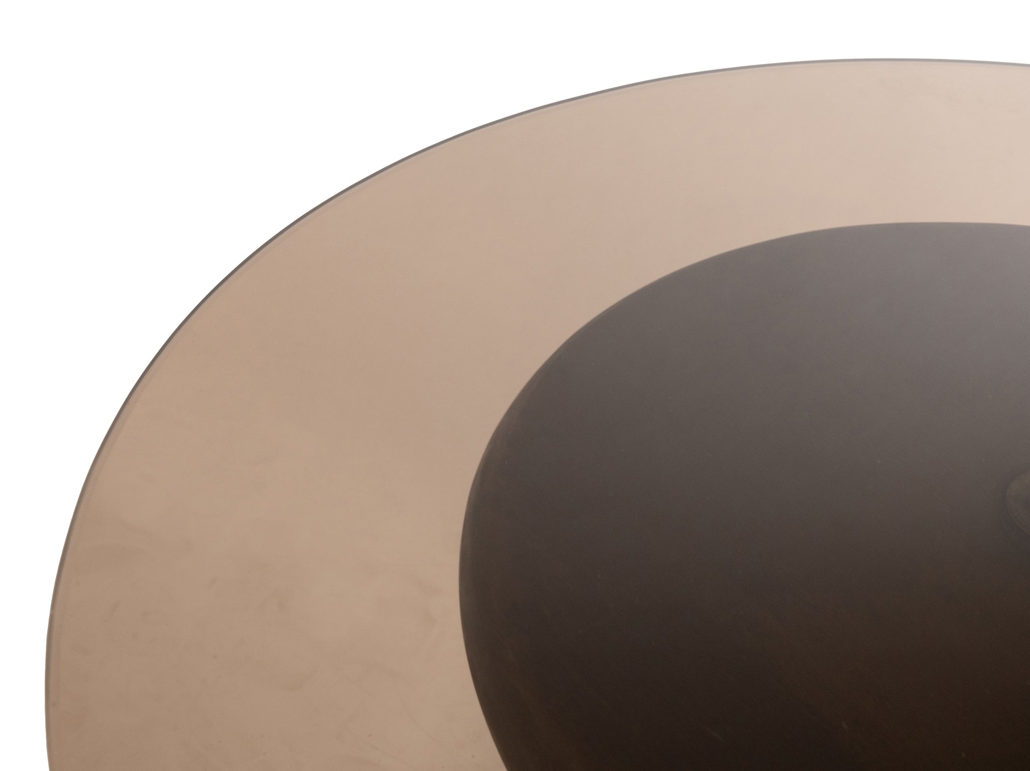 bijzettafel Yves Ø57, H47, Bruin Walnoot, Rookglas- NW