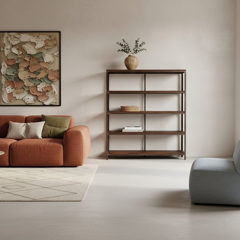 Boekenrek Factory houten planken - RAW