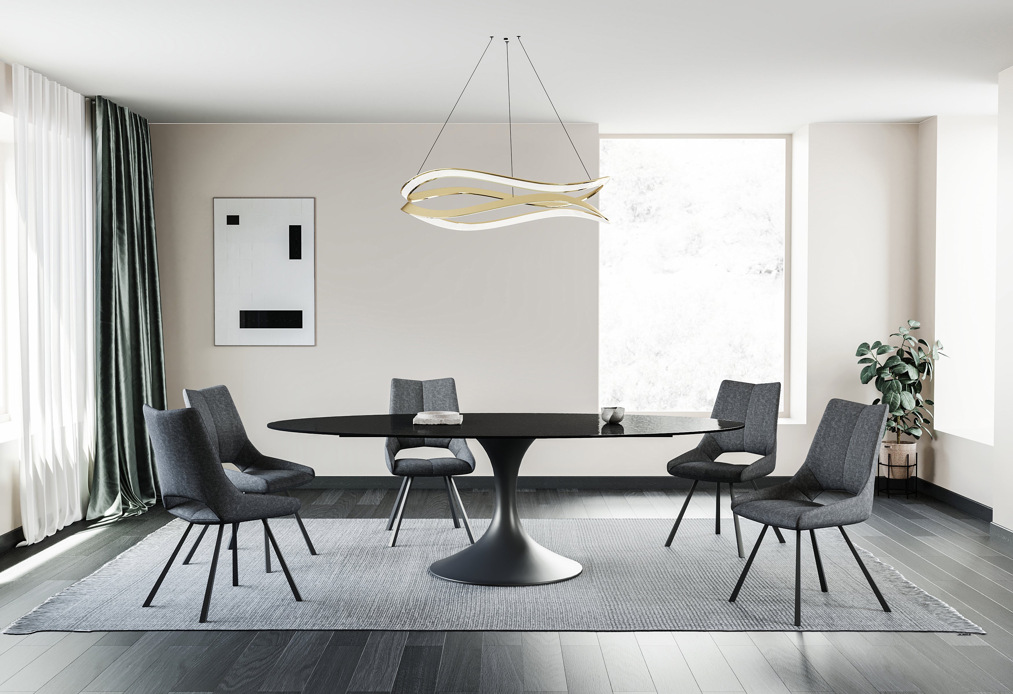 Eettafel Calise, waterglas ovaal - LV