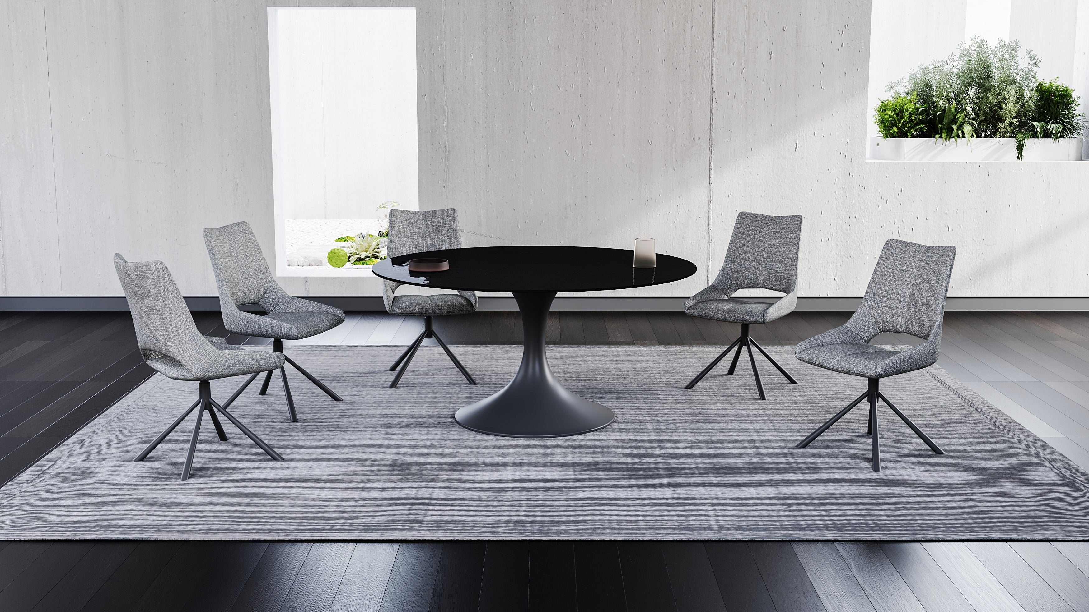 Eettafel Calise, waterglas rond - LV