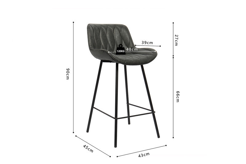 Counterstoel Nova RS: zwart of cognac