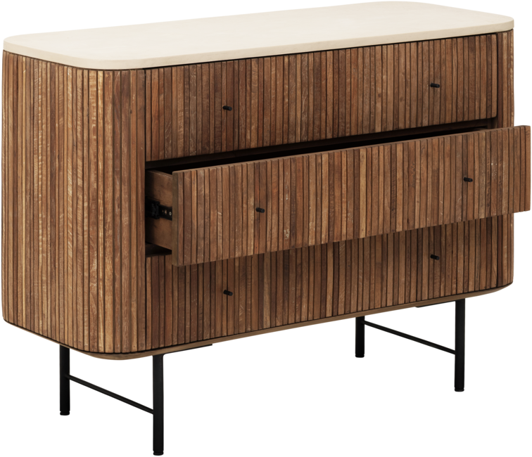 Dressoir Lagoon teakhout/mortex 3 lades - DTP - VANAF JANUARI