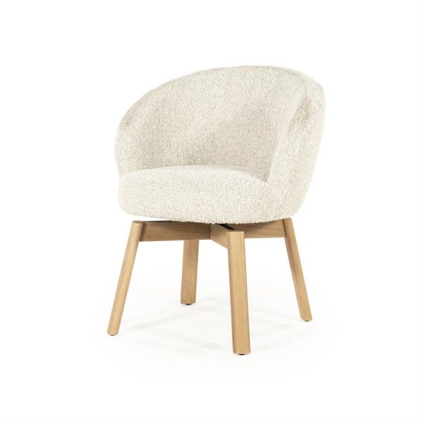 Armstoel Livia roterend - bruin/taupe/beige Hush - Eleo