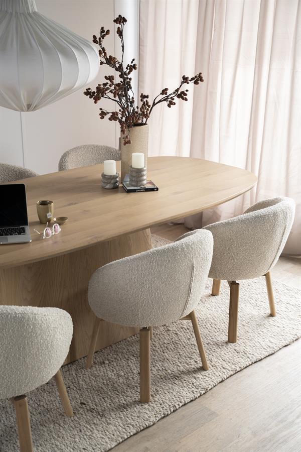 Armstoel Livia roterend - bruin/taupe/beige Hush - Eleo