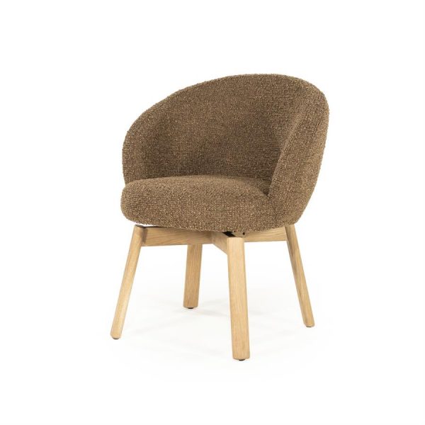 Armstoel Livia roterend - bruin/taupe/beige Hush - Eleo
