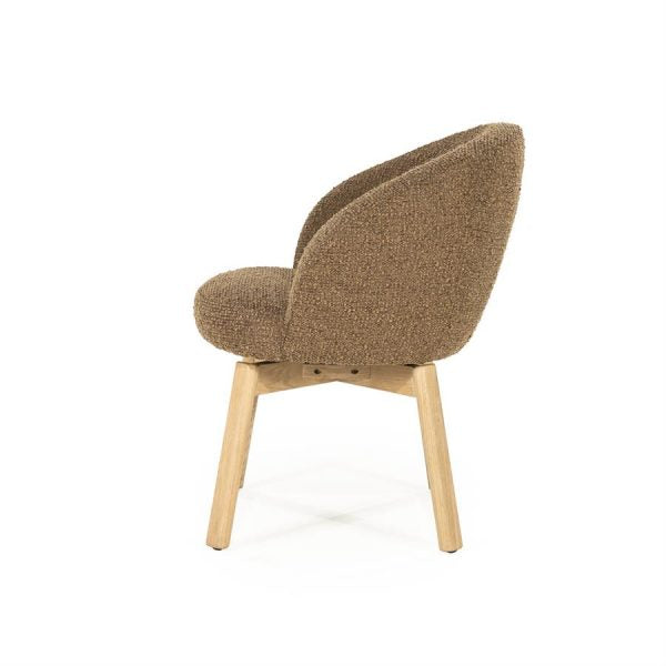 Armstoel Livia roterend - bruin/taupe/beige Hush - Eleo