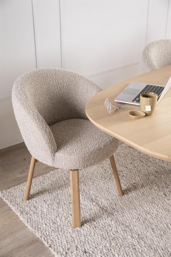 Armstoel Livia roterend - bruin/taupe/beige Hush - Eleo
