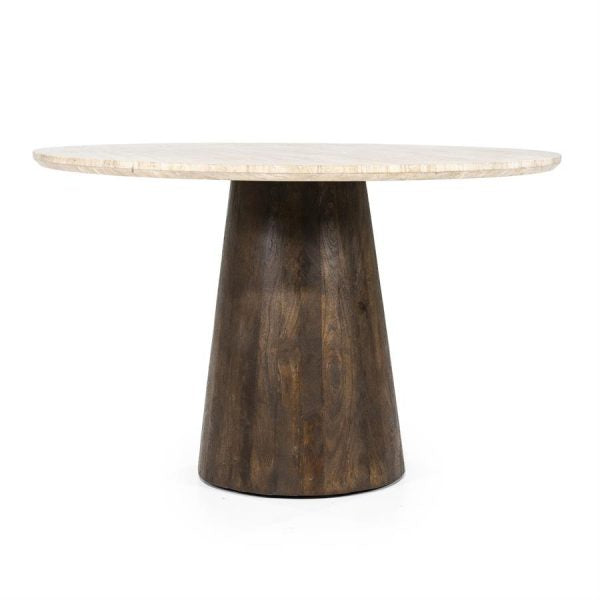 Eettafel Aikin rond 130 travertin - Eleo