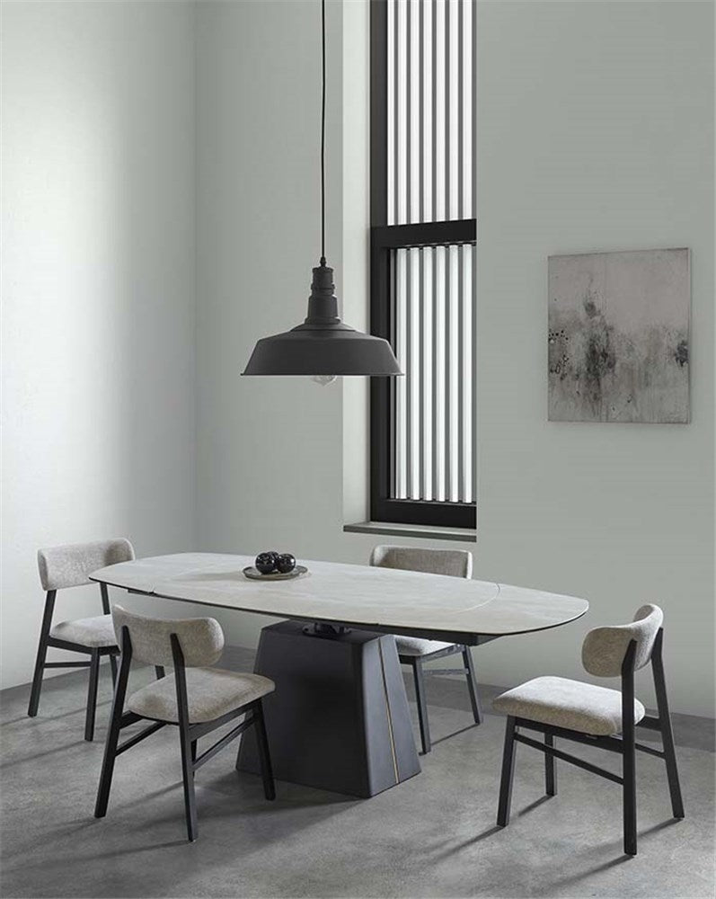 Eettafel Pico, uittrektafel 140/220 keramiek beige - VDC