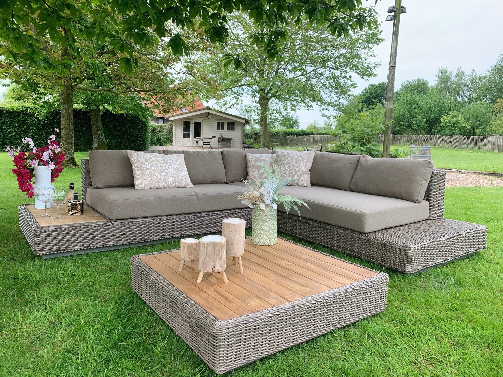Loungeset Flo wicker naturel