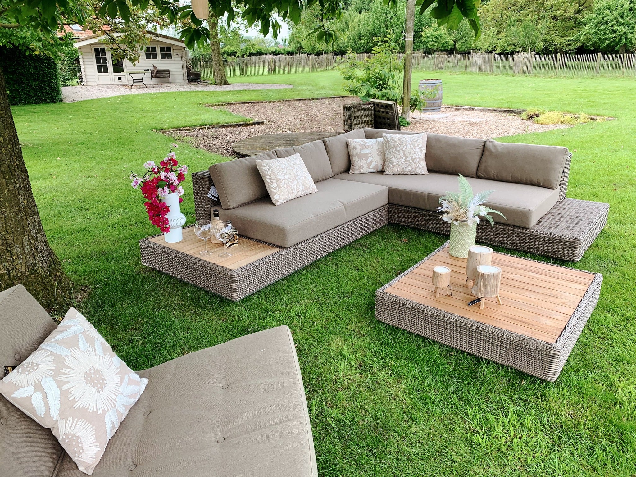 Loungeset Flo wicker naturel