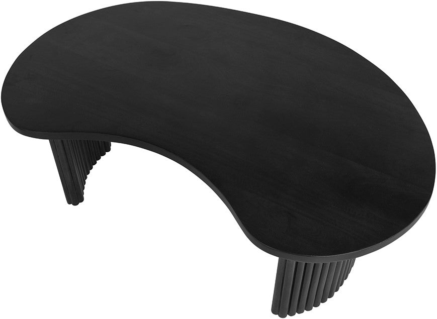 Table basse Firenze 125, forme haricot, noir - NW