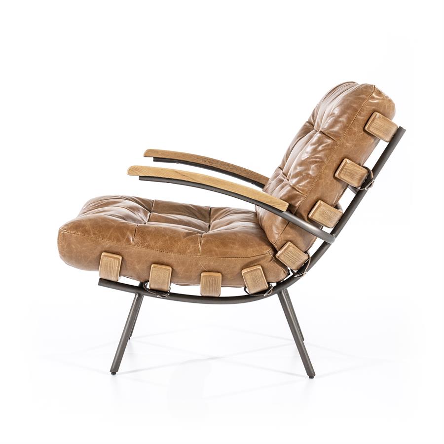 Fauteuil Bastiaan - leder: cognac, zwart of donkerbruin - ELEO