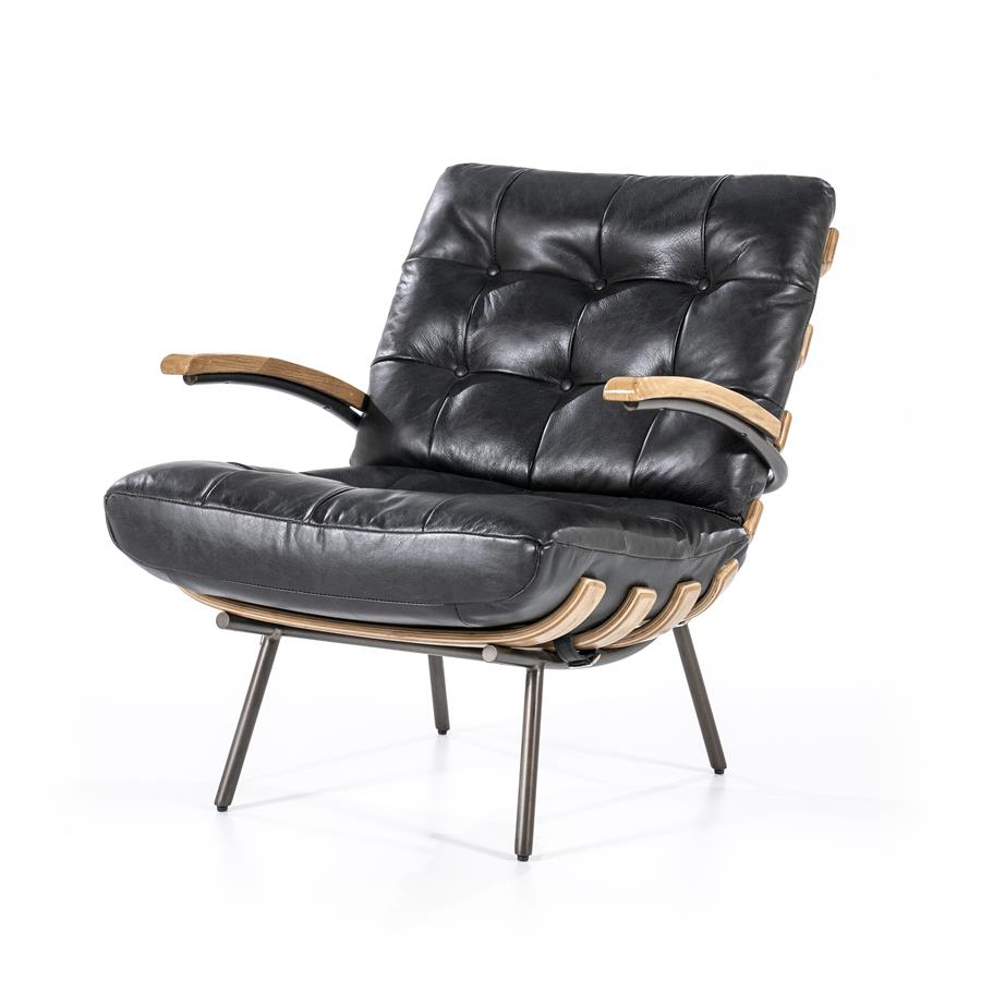 Fauteuil Bastiaan - leder: cognac, zwart of donkerbruin - ELEO