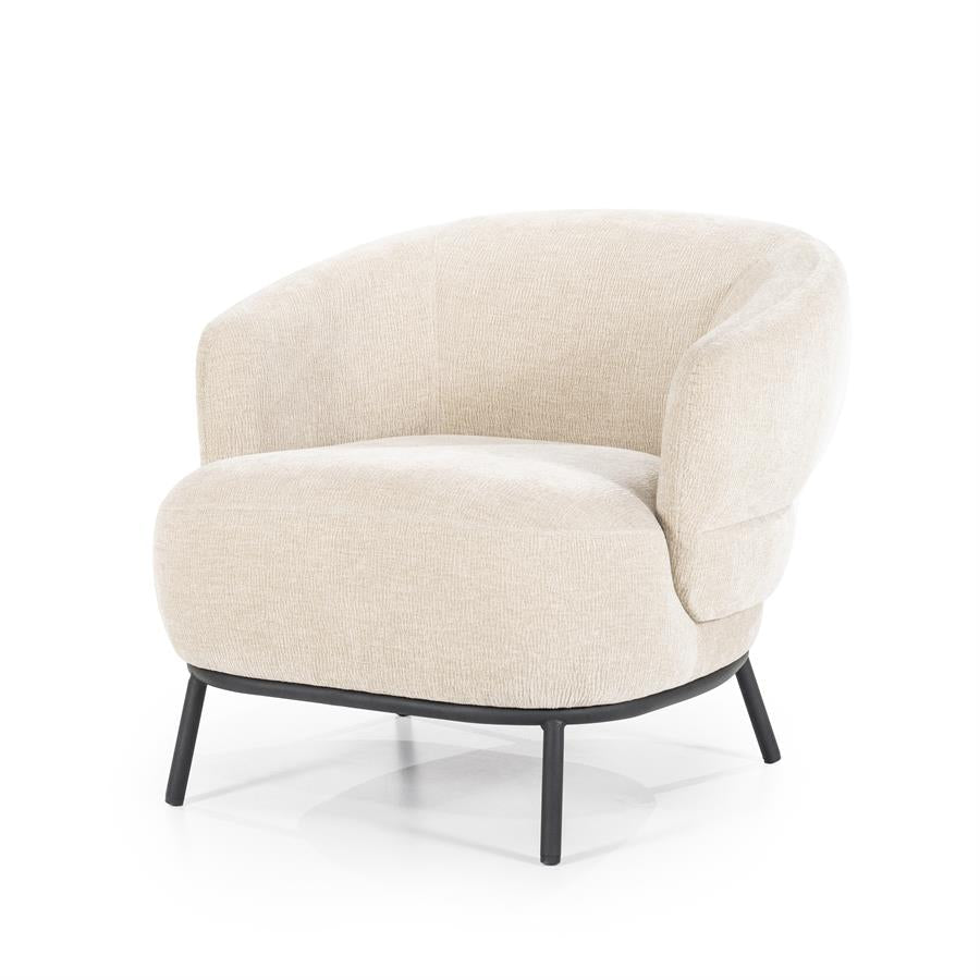 Fauteuil David - polyester - mosterd, beige of taupe - ELEO