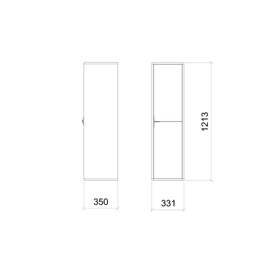 Hangkast Sento 2-deurs rechtsdraaiend eik (4 kleuren) - THS