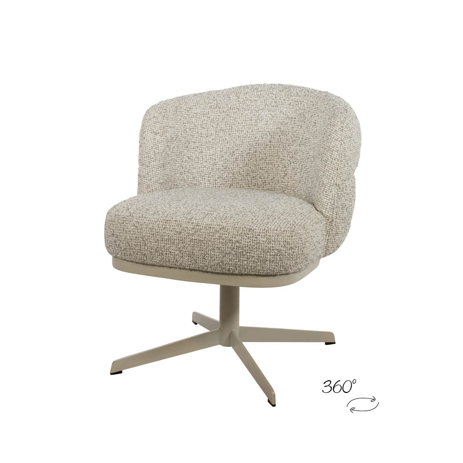 JLo eetkamerstoel - beige draaipoot 360 - Cuzco - Fog - NW