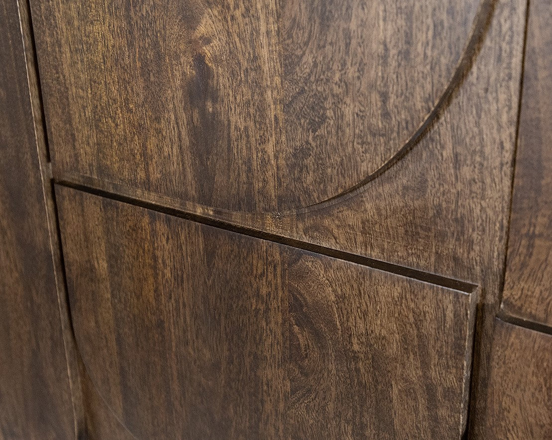 tv-dressoir 190 met 3 deuren, 1 lade en 1 open vak, donker walnoot - NW