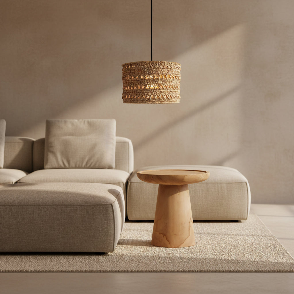 Herba hanglamp van zeegras - Ø 30x20 cm - RAW