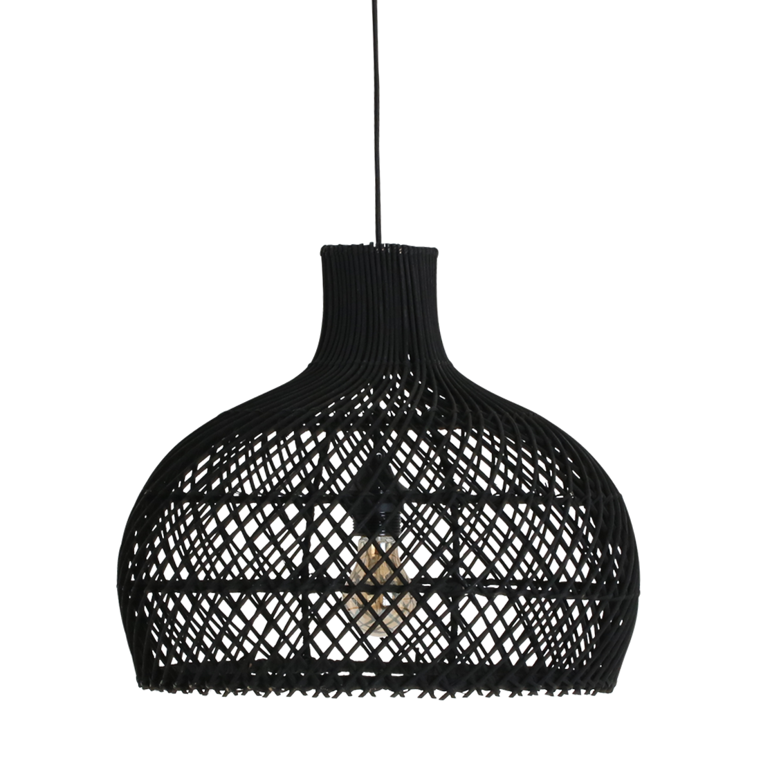 Maze rotan hanglamp zwart - Ø 42x36 cm - RAW