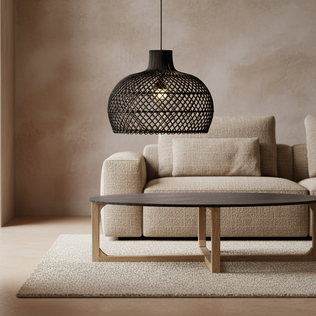 Maze rotan hanglamp zwart - Ø 42x36 cm - RAW