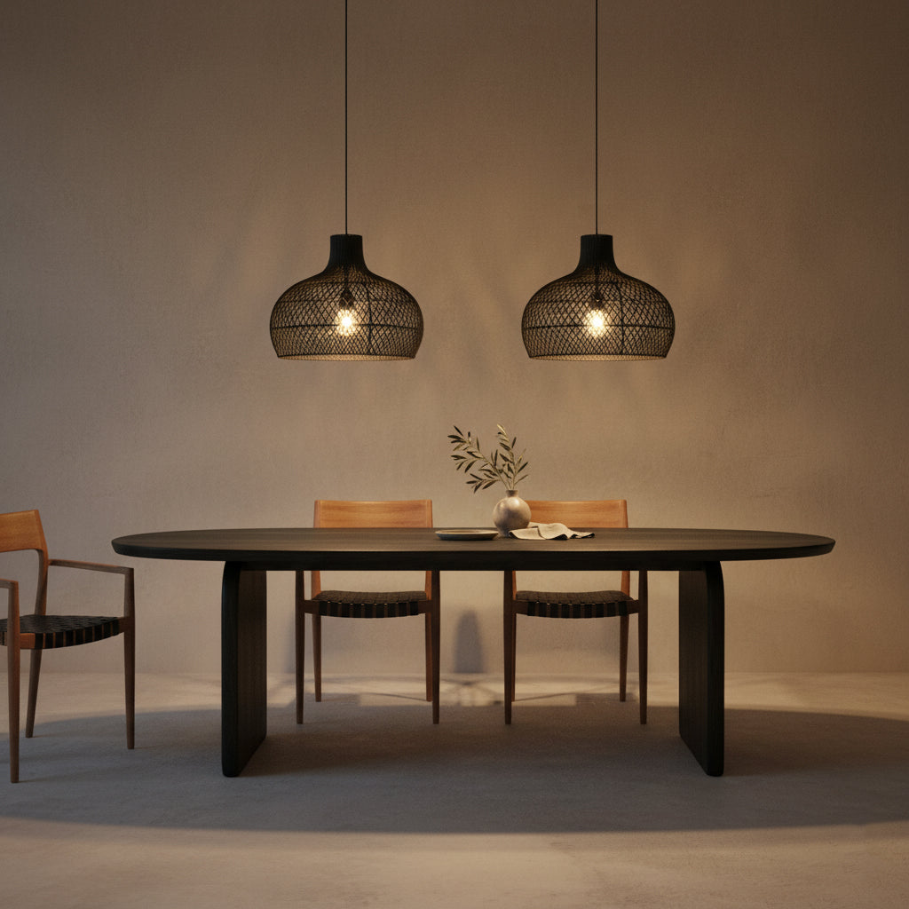 Maze rotan hanglamp zwart - Ø 42x36 cm - RAW