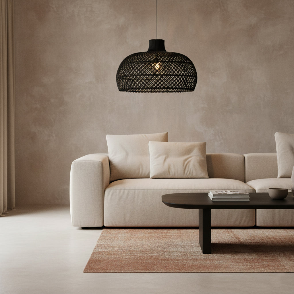 Maze rotan hanglamp zwart - Ø 57x36 cm - RAW