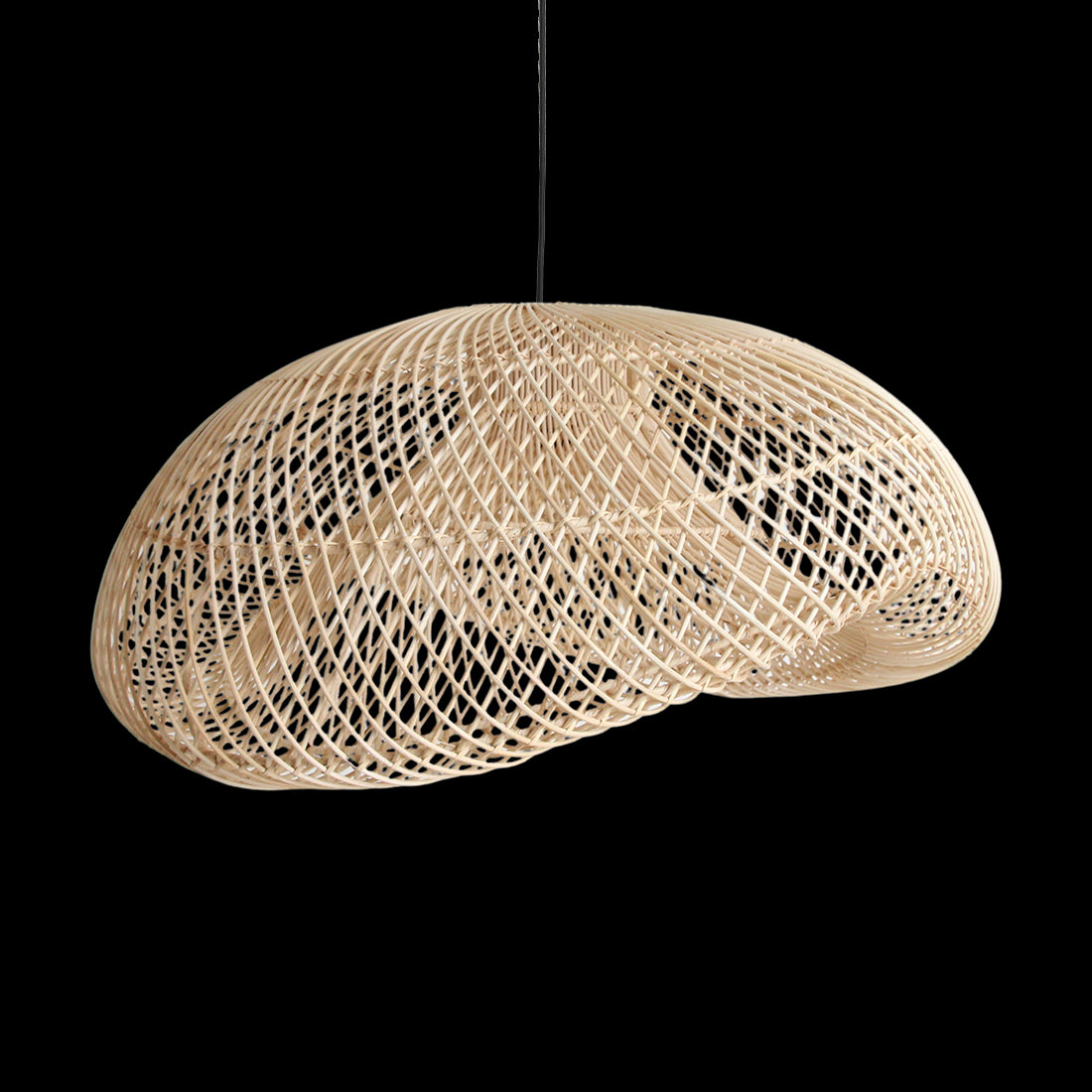 Maze rotan hanglamp organisch XL - Ø 75x31 cm - RAW