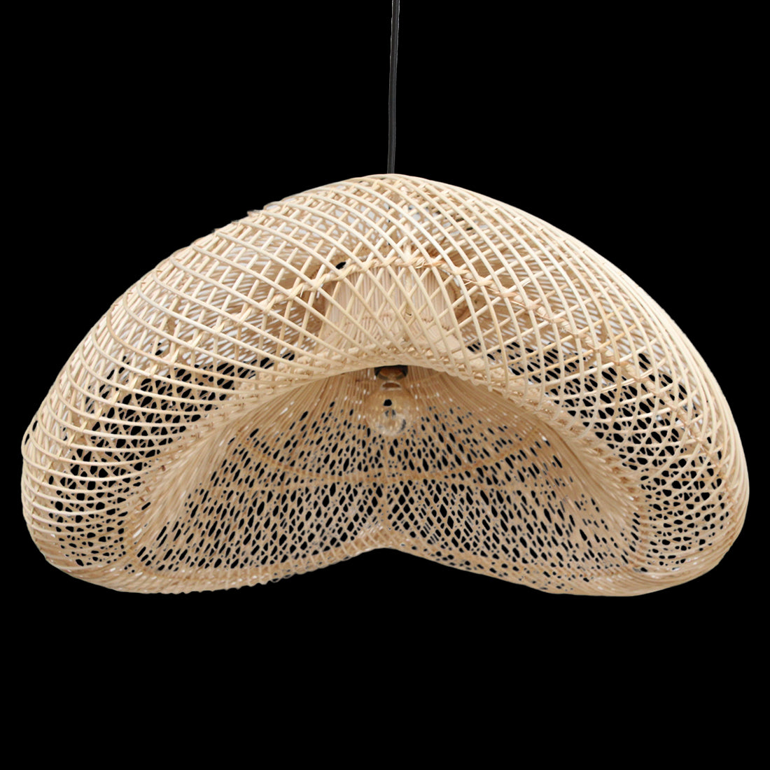 Maze rotan hanglamp organisch XL - Ø 75x31 cm - RAW
