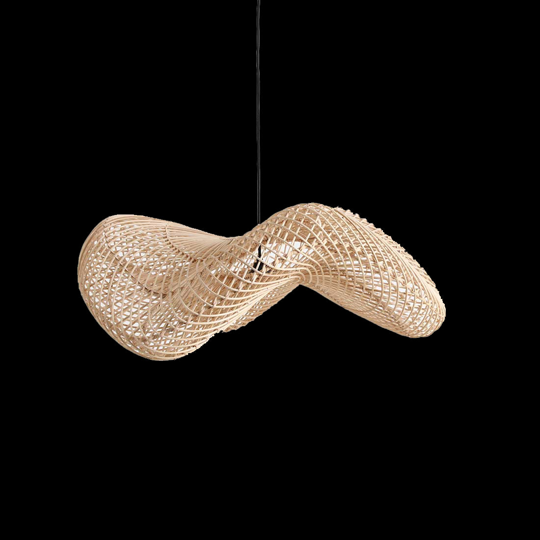 Wave rotan hanglamp L - Ø 71x26 cm - RAW