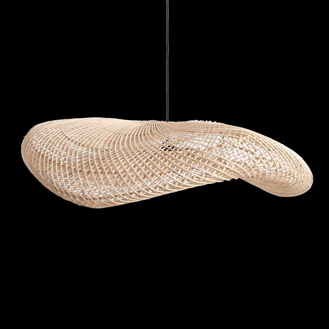 Wave rotan hanglamp XL - Ø90x22 cm - RAW