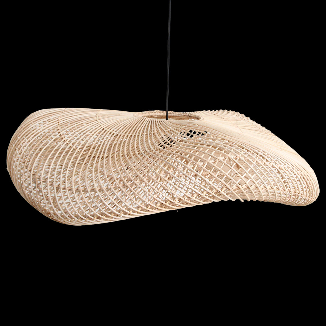 Wave rotan hanglamp XL - Ø90x22 cm - RAW