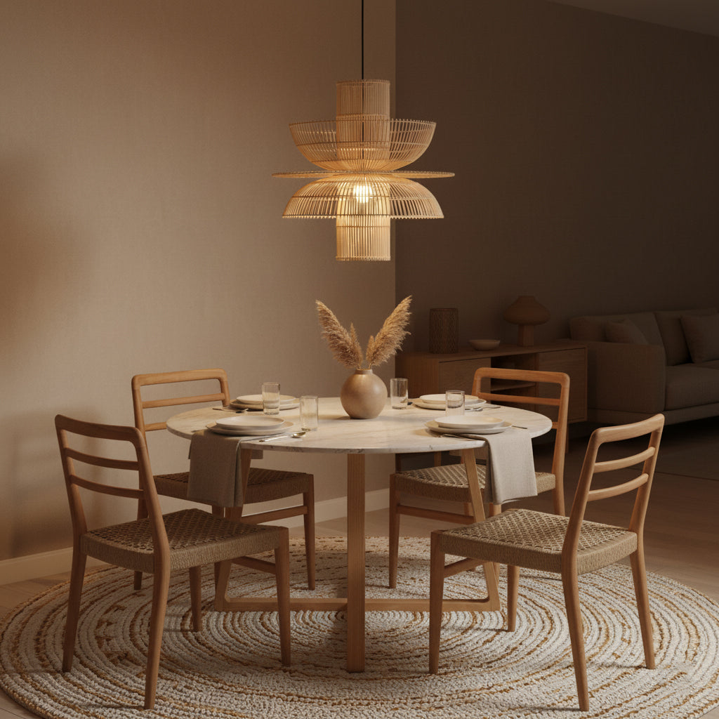 Saturn rotan hanglamp - Ø 65x63 cm - RAW