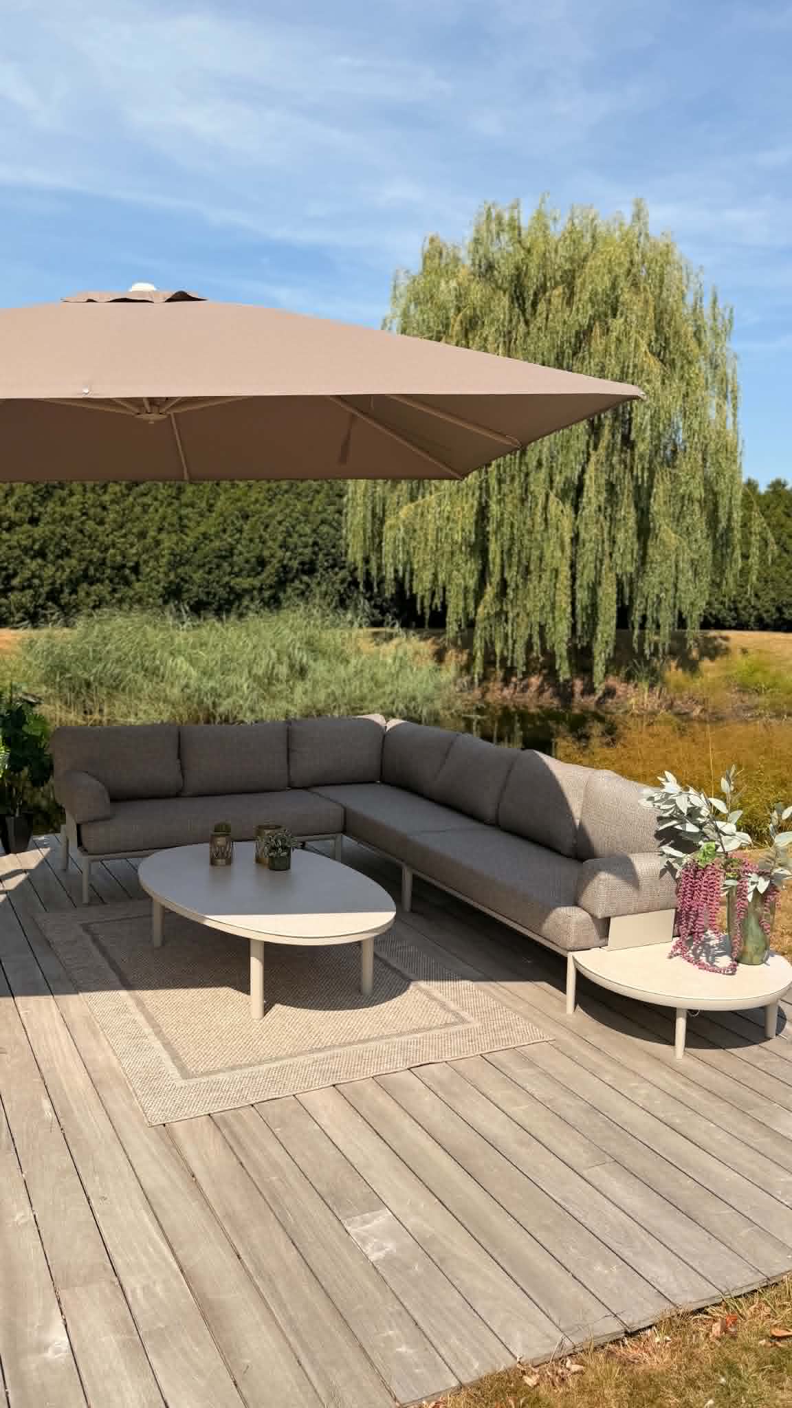 Outdoor loungeset/hoeksalon Caldera alu - toonzaalmodel - unieke kans!