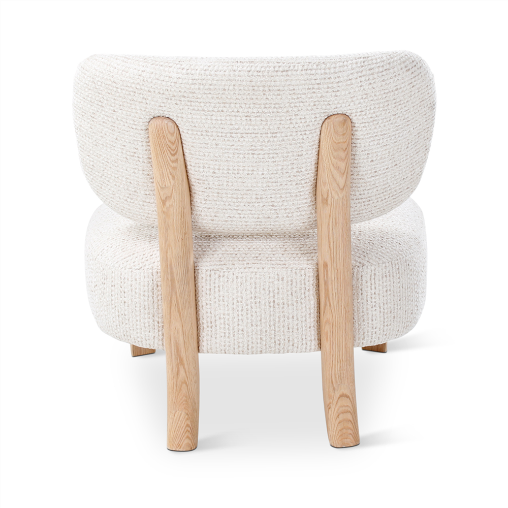 Loungestoel Denzel beige, massief eiken poten - VDC