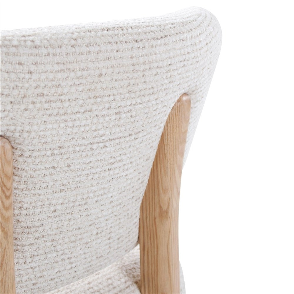 Loungestoel Denzel beige, massief eiken poten - VDC