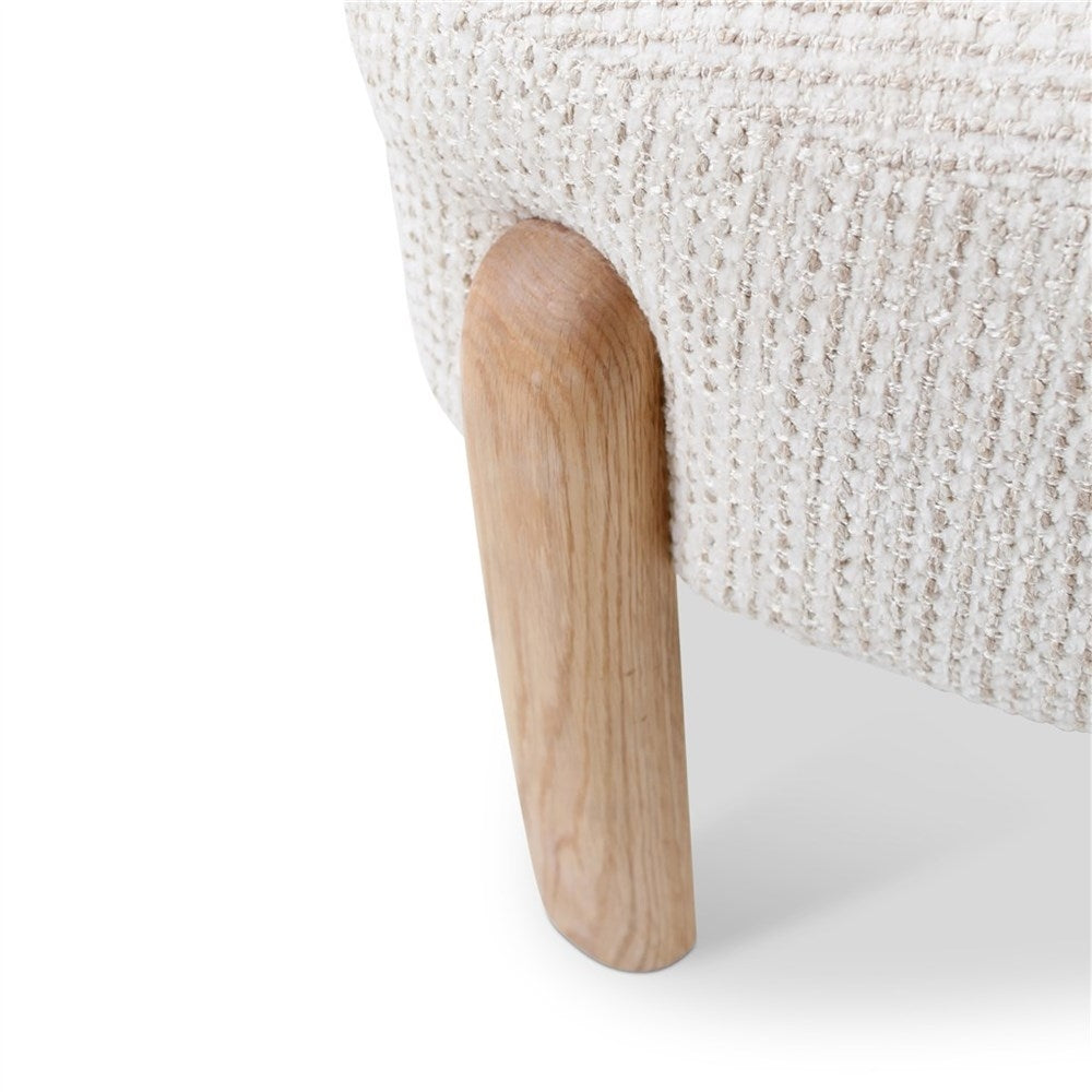 Loungestoel Denzel beige, massief eiken poten - VDC