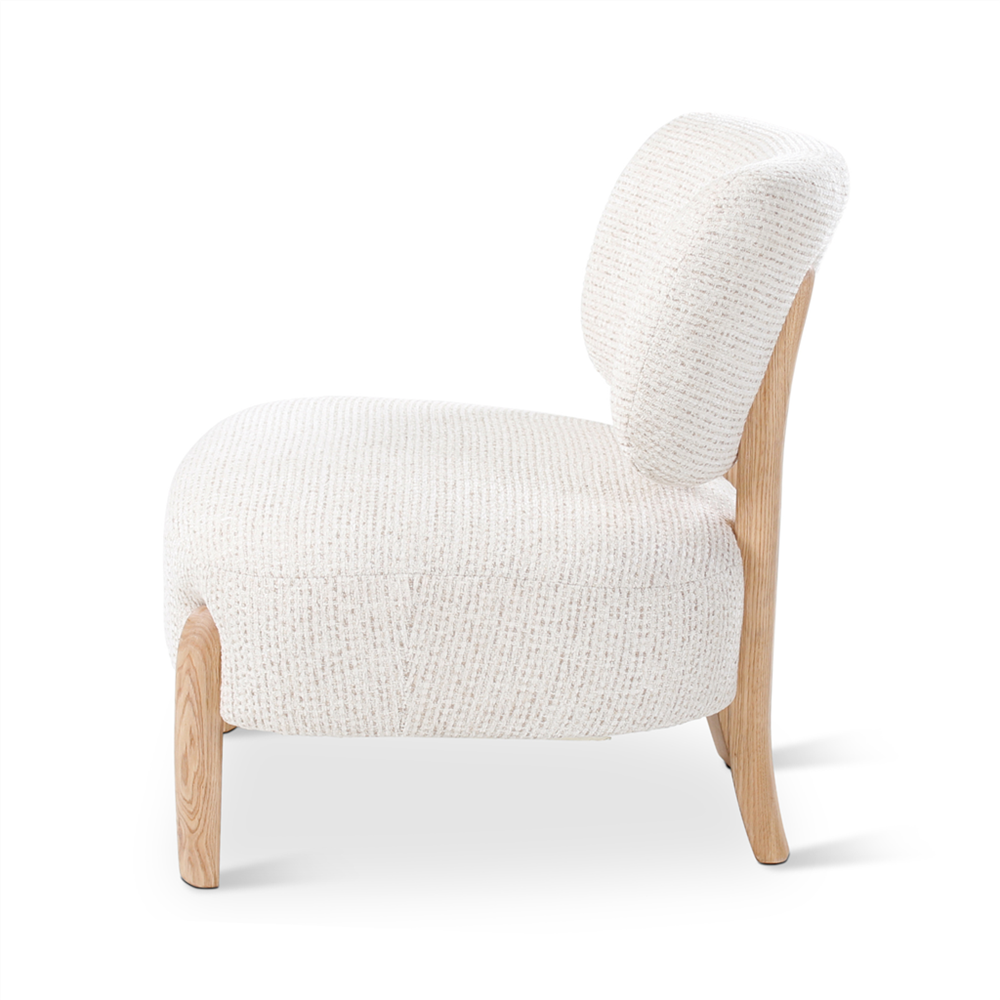 Loungestoel Denzel beige, massief eiken poten - VDC
